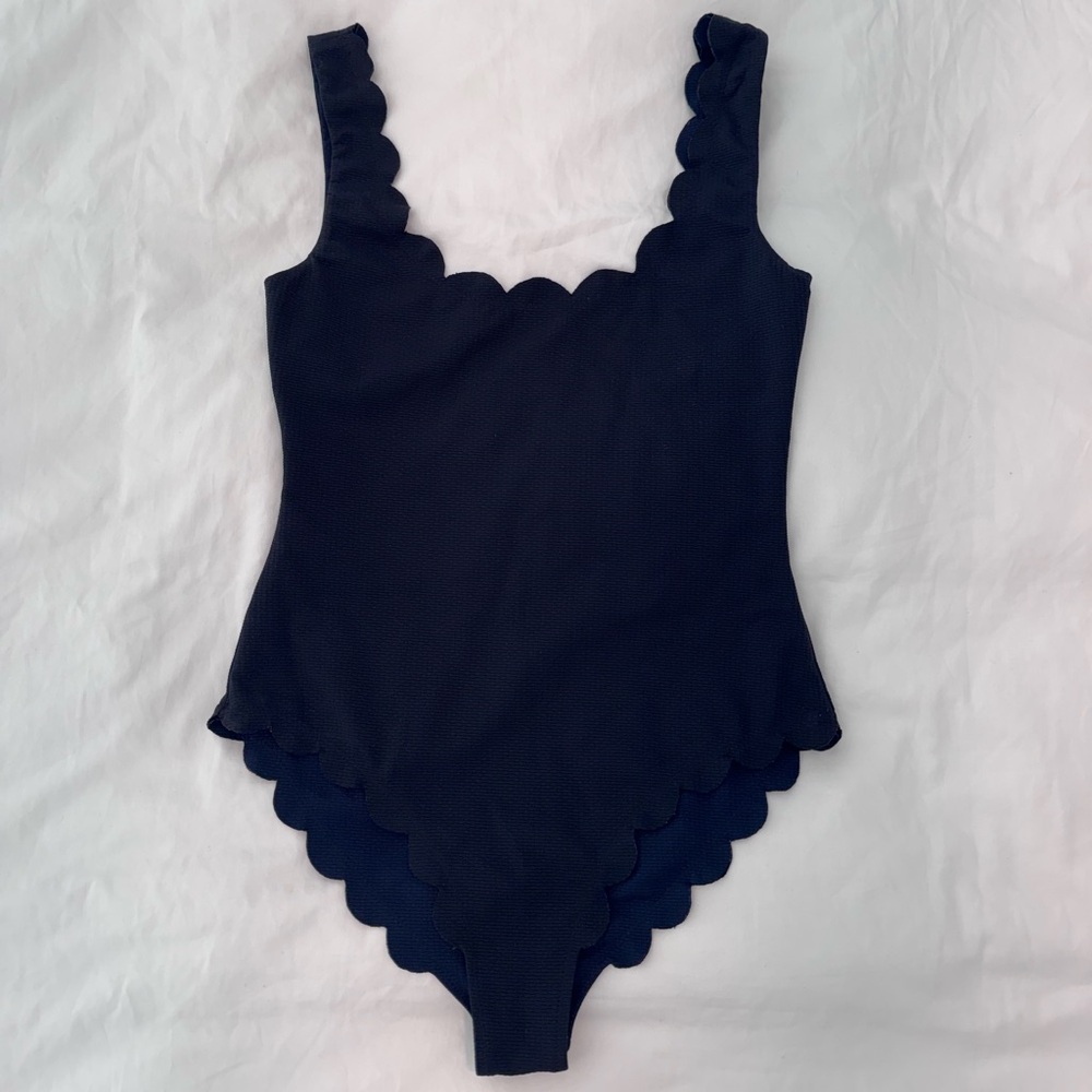 Marysia Palm Springs Maillot Black/Indigo size L scalloped classic